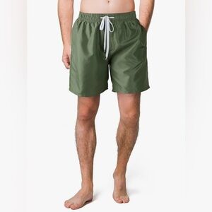 Men’s Swim Trunks Swimming Shorts Quick Drying Mesh Lining Green XXXL